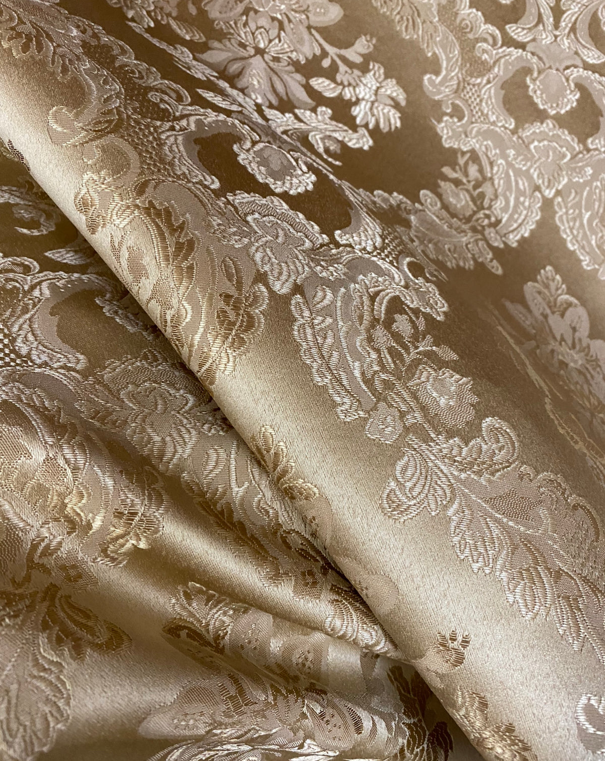 NEW Prince Lucas Designer Medallion Satin Fabric- Gold