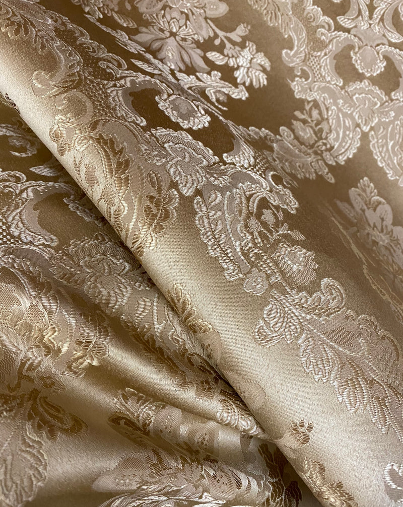 NEW Prince Lucas Designer Medallion Satin Fabric- Gold - Upholstery ...