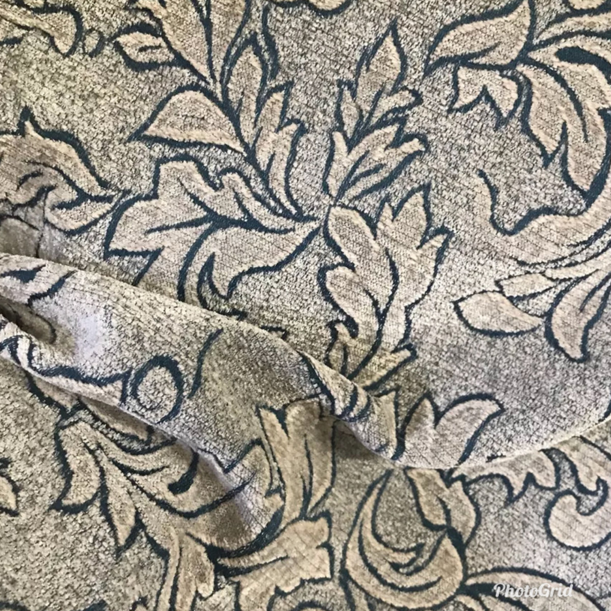 SALE! Designer Velvet Chenille Burnout Fabric - Antique Dusty Teal - Fancy Styles Fabric Pierre Frey Lee Jofa Brunschwig & Fils