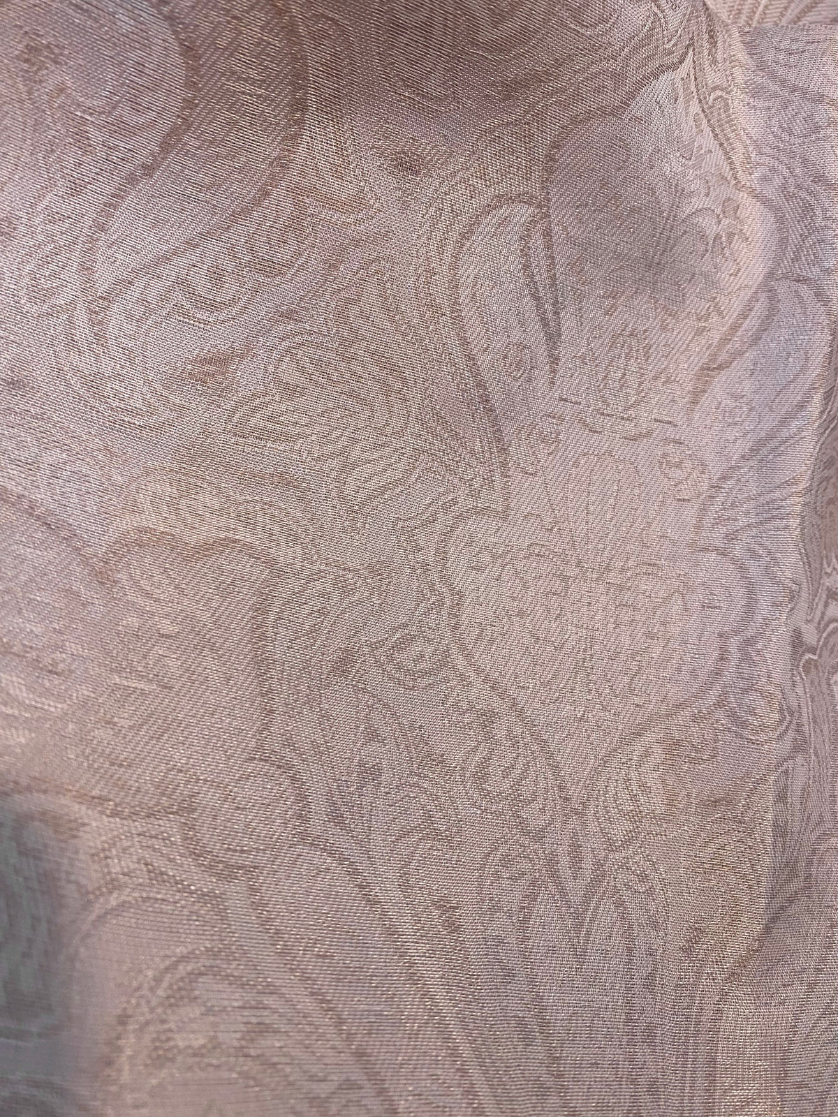 NEW Queen Lita 100% Silk Jacquard Lightweight Paisley Fabric - Cream Pink- SB_8_3 - Fancy Styles Fabric Pierre Frey Lee Jofa Brunschwig & Fils