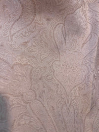 NEW Queen Lita 100% Silk Jacquard Lightweight Paisley Fabric - Cream Pink- SB_8_3 - Fancy Styles Fabric Pierre Frey Lee Jofa Brunschwig & Fils