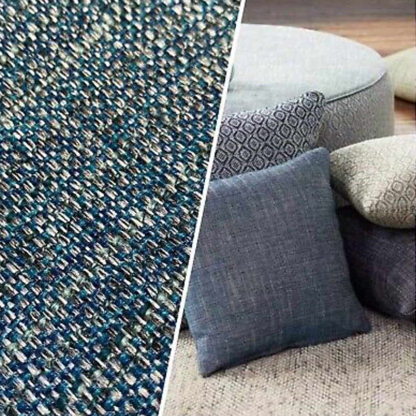 NEW Two-Tone Upholstery Tweed Texture Nubby Fabric -Blue & Dark Blue - Fancy Styles Fabric Pierre Frey Lee Jofa Brunschwig & Fils
