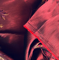 NEW! Duchess Aurora Red with Black Iridescence Faux Silk Embroidered Fabric - Fancy Styles Fabric Pierre Frey Lee Jofa Brunschwig & Fils