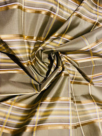 NEW! Lady Deborah 100% Silk Taffeta Plaid Tartan Ribbon Fabric- SB_1_20 - Fancy Styles Fabric Pierre Frey Lee Jofa Brunschwig & Fils