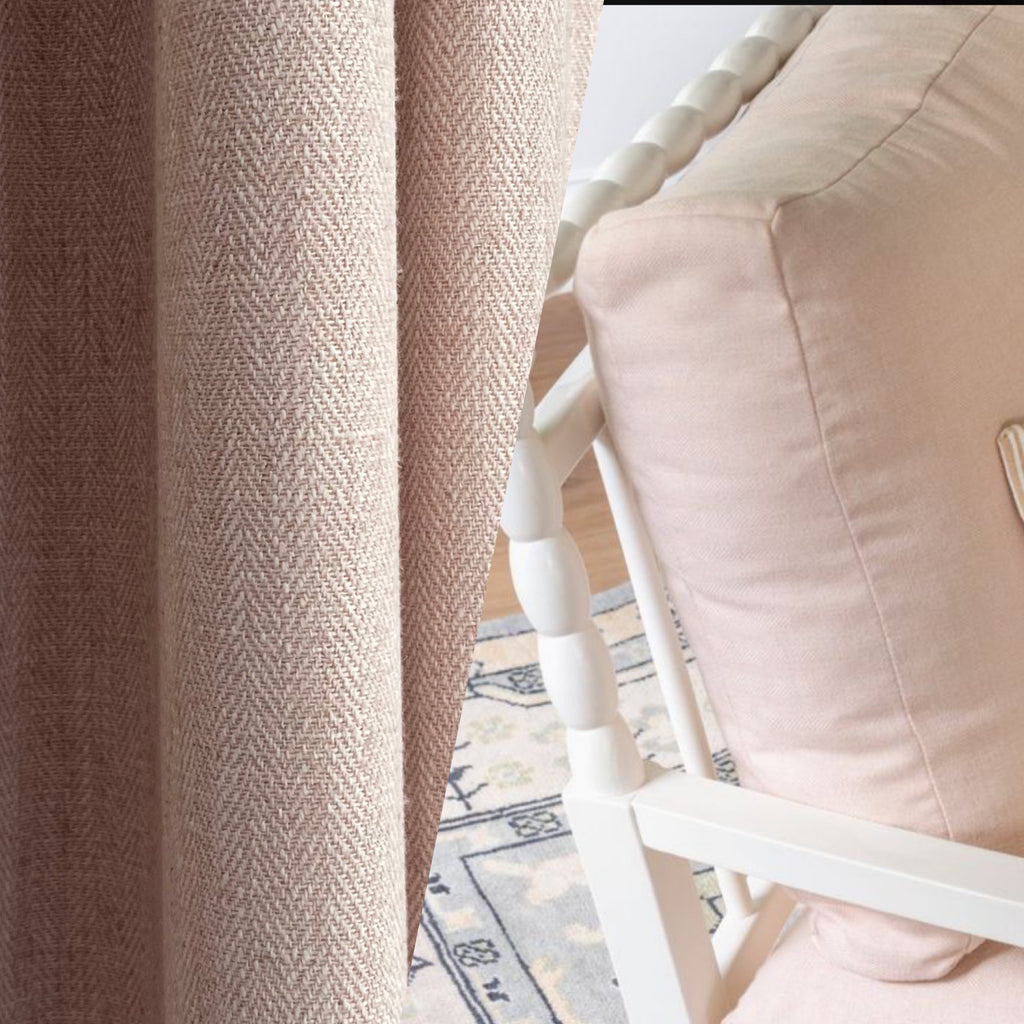 NEW Countess Quant Herringbone Chevron Upholstery & Drapery Tweed Fabric - Pink - Fancy Styles Fabric Pierre Frey Lee Jofa Brunschwig & Fils