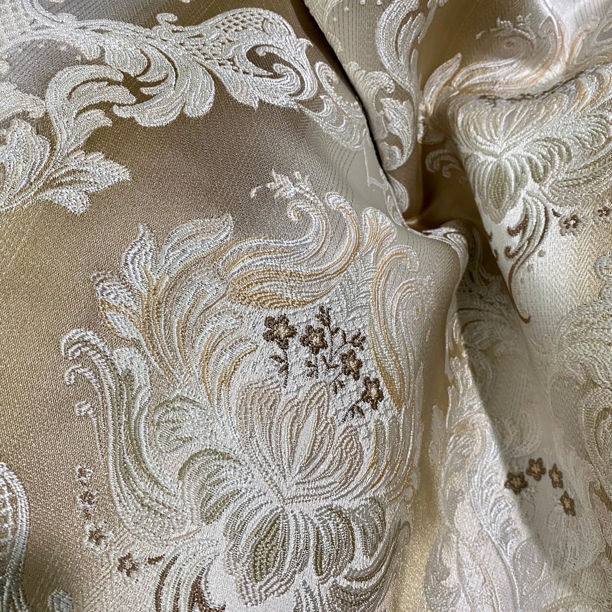 NEW King Louis XIV Novelty Neoclassical Brocade Medallion Floral Satin Fabric - Taupe - Fancy Styles Fabric Pierre Frey Lee Jofa Brunschwig & Fils