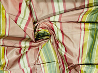 NEW! Lady Petaluma 100% Silk Taffeta Ice Cream Parlor Striped Fabric - Pink and Green - Fancy Styles Fabric Pierre Frey Lee Jofa Brunschwig & Fils