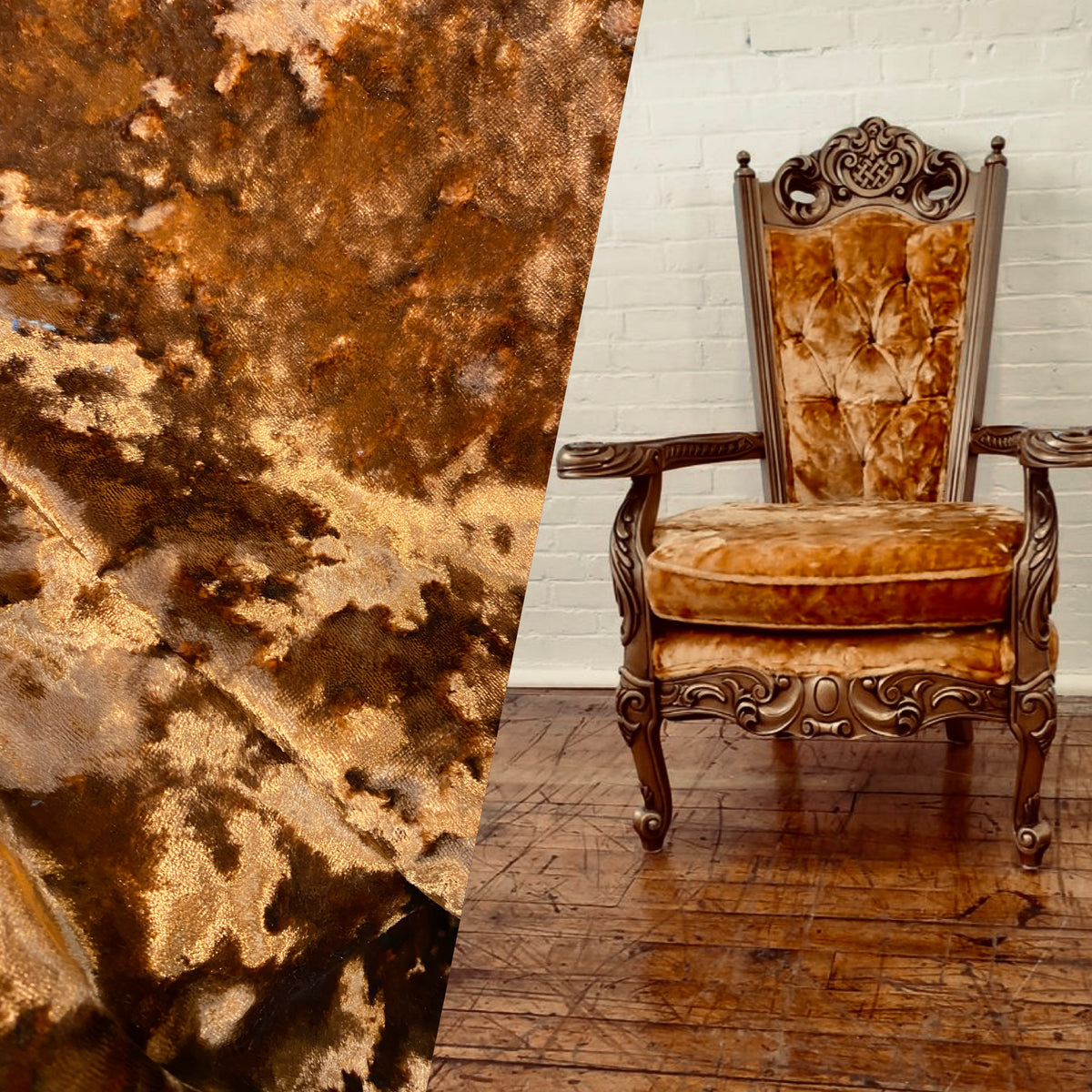 NEW! Sir Palisades Made In Belgium Crushed Velvet Upholstery Fabric - Burnt Orange - Fancy Styles Fabric Pierre Frey Lee Jofa Brunschwig & Fils