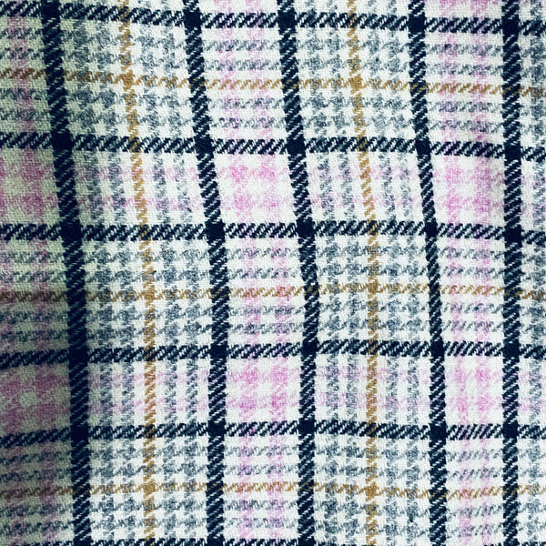 New Duke Sean 100% Wool Plaid Tartan Apparel Fabric in White, Lilac, Gray, & Black - Fancy Styles Fabric Pierre Frey Lee Jofa Brunschwig & Fils