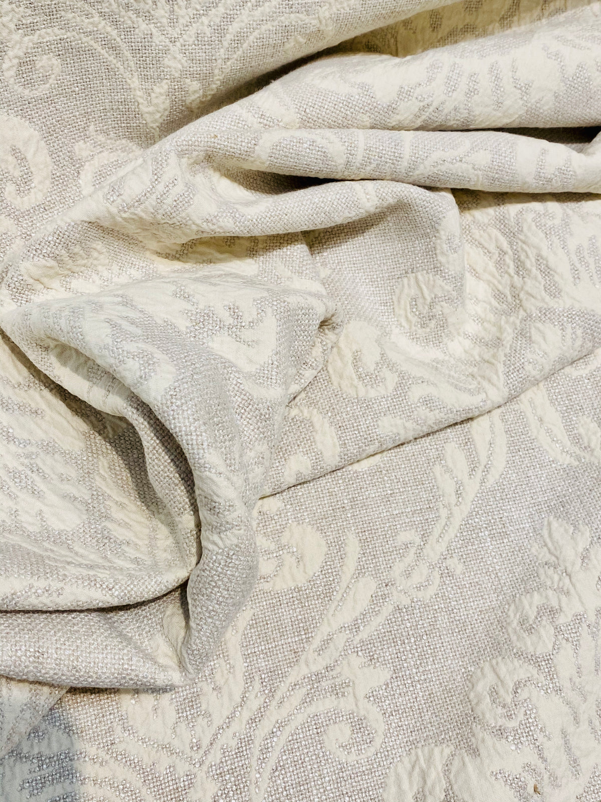 NEW! SALE! Duchess Sally 100% Linen Woven Medallion Fabric- Stone - Fancy Styles Fabric Pierre Frey Lee Jofa Brunschwig & Fils
