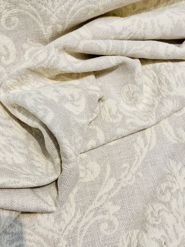 NEW! SALE! Duchess Sally 100% Linen Woven Medallion Fabric- Stone - Fancy Styles Fabric Pierre Frey Lee Jofa Brunschwig & Fils