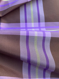 NEW Lady Alexandra 100% Silk Taffeta Brown Purple Plaid Tartan Fabric SB_1_14 - Fancy Styles Fabric Pierre Frey Lee Jofa Brunschwig & Fils