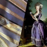 NEW Lady Rosalyn 100% Silk Taffeta Fabric in Purple Gold Stripes