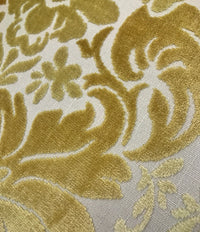 NEW! Designer Burnout Italian Velvet Fabric- Yellow- Upholstery - Fancy Styles Fabric Pierre Frey Lee Jofa Brunschwig & Fils