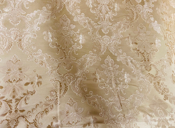 NEW Prince Lucas Designer Damask Satin Fabric- Gold - Upholstery Brocade - Fancy Styles Fabric Pierre Frey Lee Jofa Brunschwig & Fils