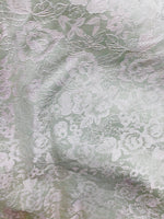 NEW! SALE! Brocade Floral Fabric- Mint Green & White- Neoclassical