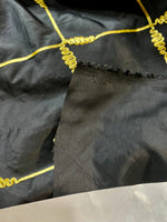 NEW Queen Cordelia Synthetic Faux Silk Fabric with Gold Diamond Trim Motif - Fancy Styles Fabric Pierre Frey Lee Jofa Brunschwig & Fils
