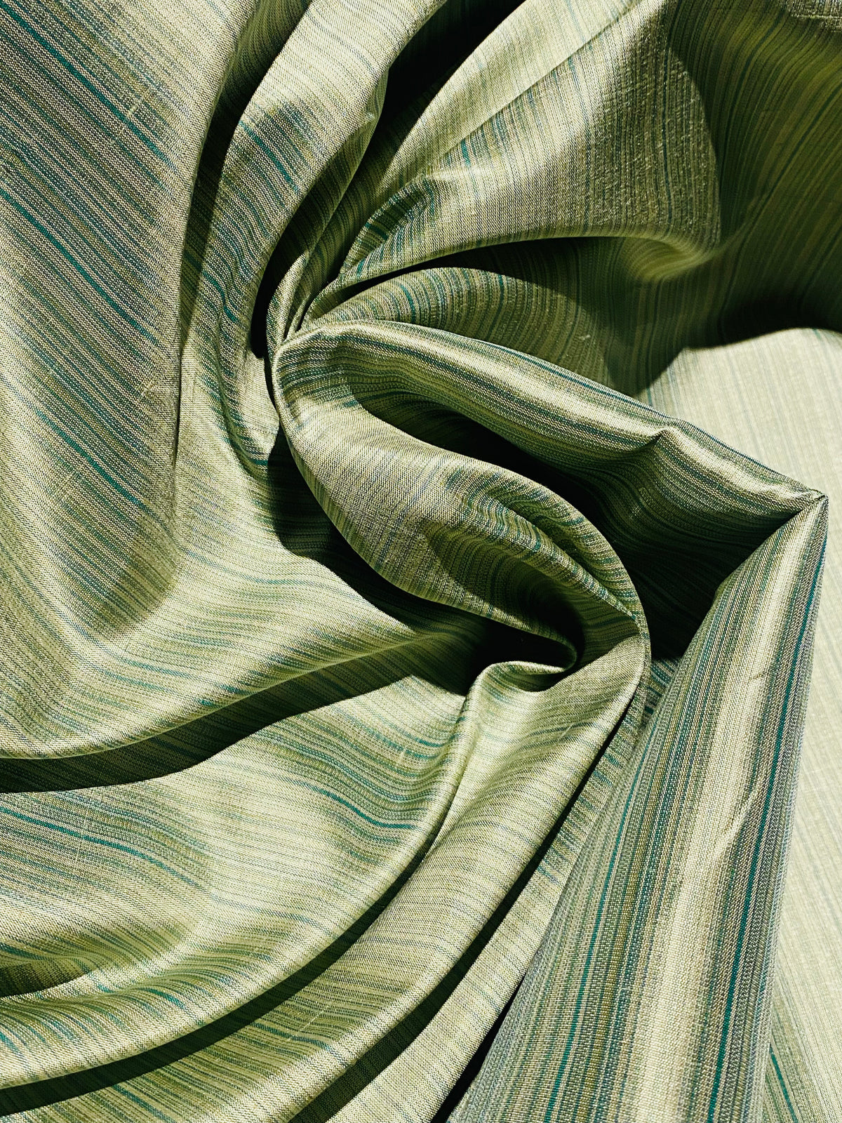 NEW! Lady Bridgette 100% Silk Dupioni Teal & Green Pinstripe Stripe Fabric - Fancy Styles Fabric Pierre Frey Lee Jofa Brunschwig & Fils