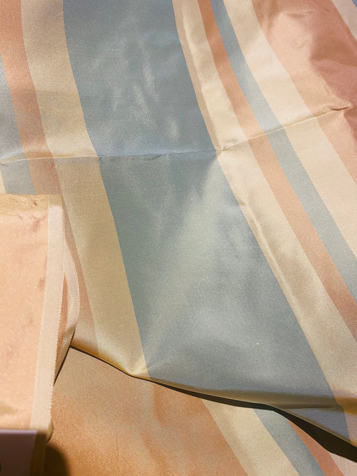 NEW Lady Gratis 100% Silk Taffeta Fabric Blue and Pink Stripes SB_1_16 - Fancy Styles Fabric Pierre Frey Lee Jofa Brunschwig & Fils