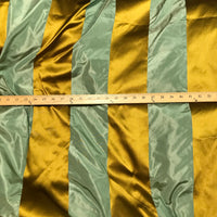 NEW Duchess Zoey Designer 100% Silk Taffeta Dupioni Stripes Fabric - Light Teal & Gold BTY - Fancy Styles Fabric Pierre Frey Lee Jofa Brunschwig & Fils