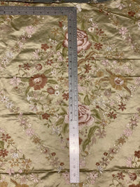NEW! King Louis XIV Novelty 100% Silk Jacquard Embroidered Floral Upholstery Fabric - Green Champagne - Fancy Styles Fabric Pierre Frey Lee Jofa Brunschwig & Fils