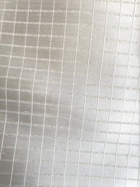NEW Duchess Jenna 100% Silk Taffeta Fabric- Bone White with Embroidered Squares- SB_6_1 - Fancy Styles Fabric Pierre Frey Lee Jofa Brunschwig & Fils
