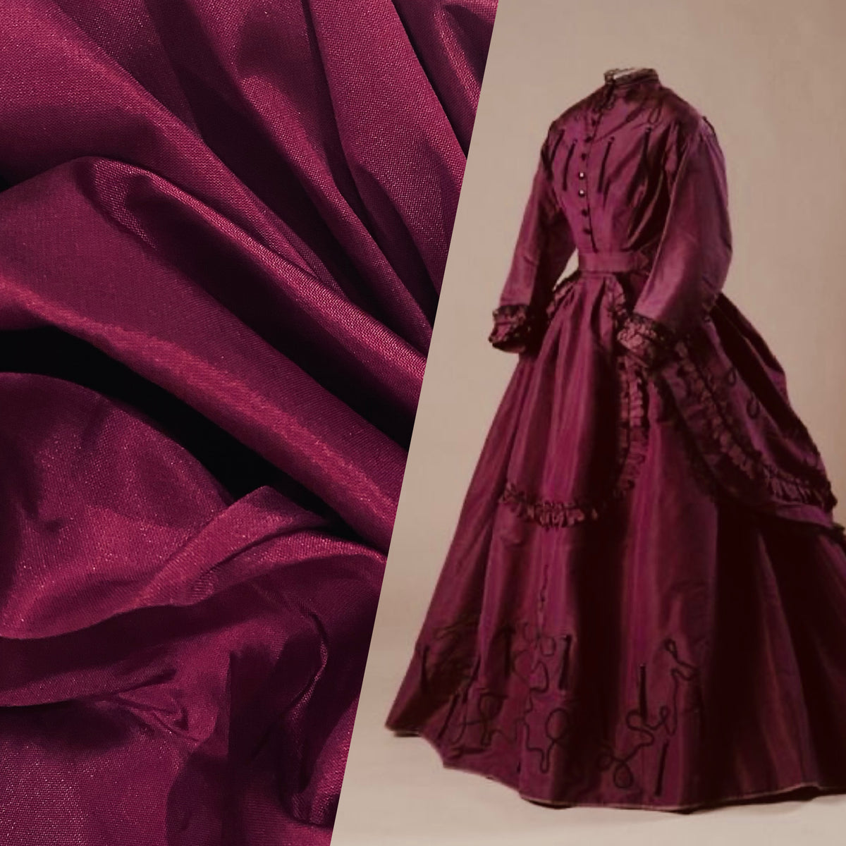 NEW Lady Frank Light Designer “Faux Silk” Taffeta Fabric Made in Italy Magenta - Fancy Styles Fabric Pierre Frey Lee Jofa Brunschwig & Fils