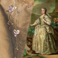 NEW! Duchess Rowena 100% Silk Dupioni Embroidery Floral Fabric- Old Gold - Fancy Styles Fabric Pierre Frey Lee Jofa Brunschwig & Fils