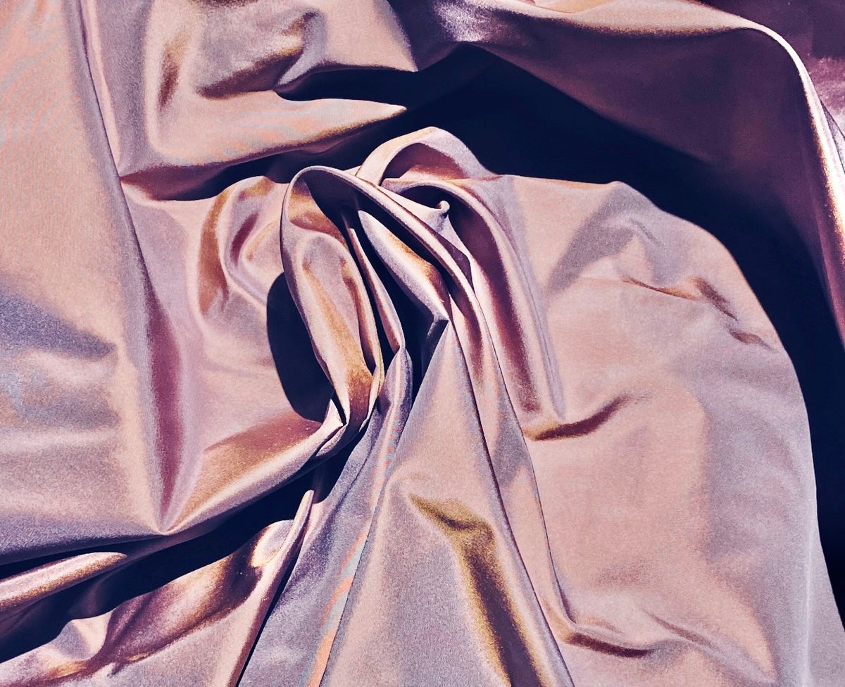 NEW Lady Lisa Designer 100% Silk Taffeta Fabric Peach with Lavender Iridescence - Fancy Styles Fabric Pierre Frey Lee Jofa Brunschwig & Fils