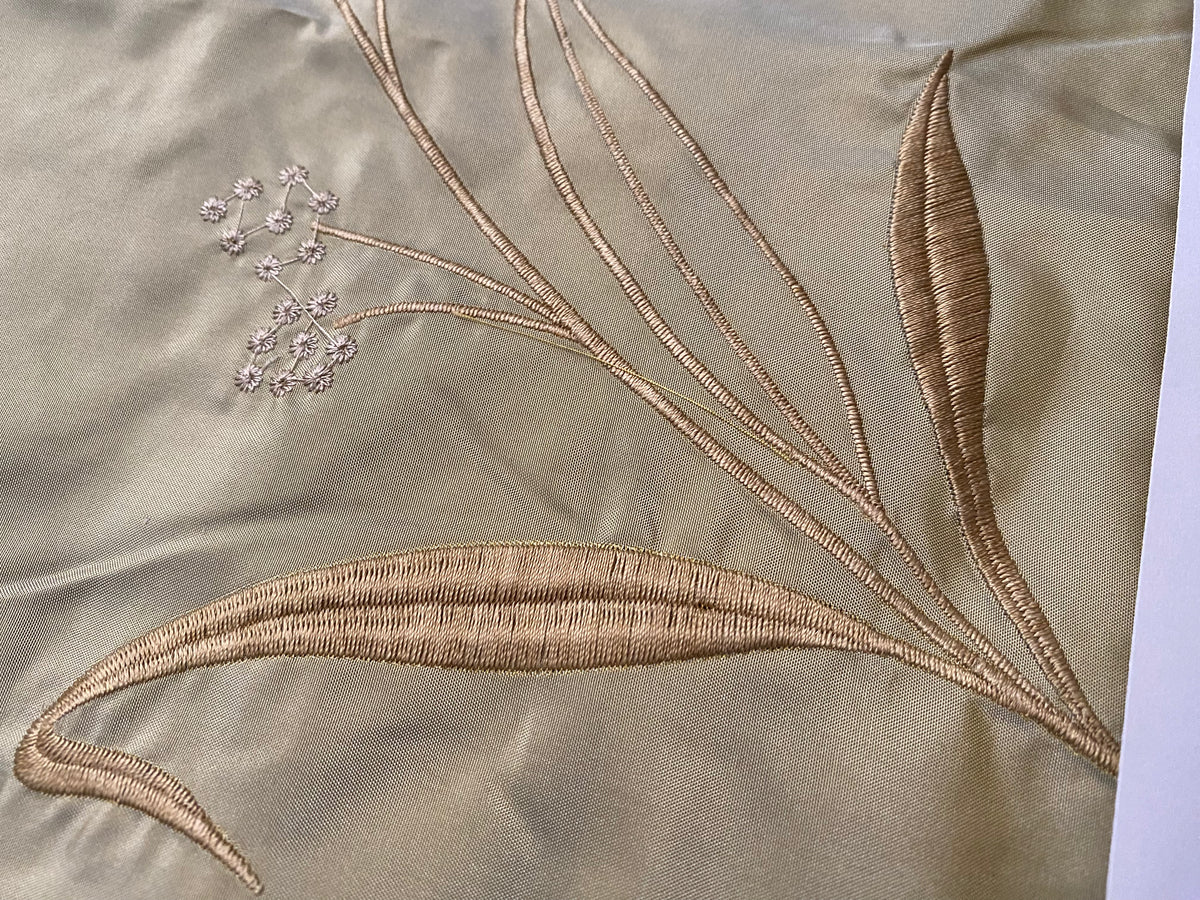 NEW Lady Dandelion Designer 100% Silk Taffeta Embroidered Floral Fabric- Grey - Fancy Styles Fabric Pierre Frey Lee Jofa Brunschwig & Fils