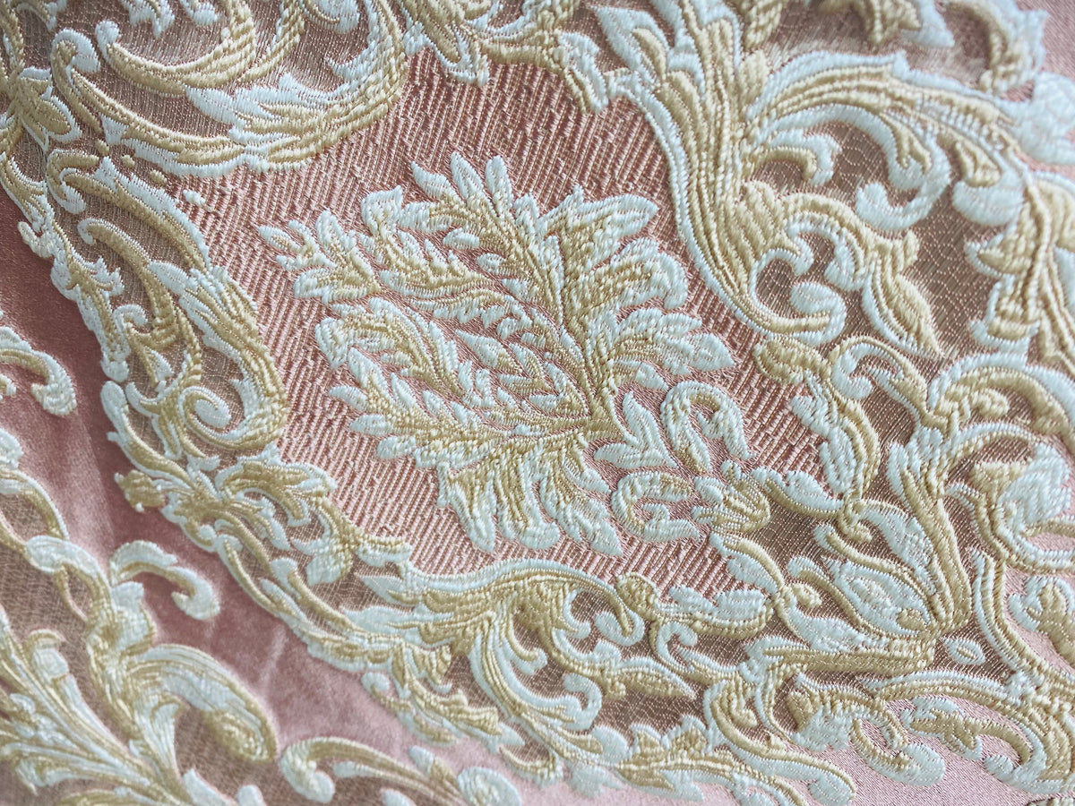 NEW Queen Marianna Novelty Ritz Neoclassical Brocade Satin Fabric - Light Pink - Fancy Styles Fabric Pierre Frey Lee Jofa Brunschwig & Fils