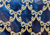 NEW Prince Midnight Designer Medallion Drapery Royal Blue Fabric - Fancy Styles Fabric Pierre Frey Lee Jofa Brunschwig & Fils