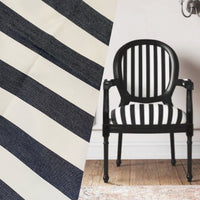 NEW Lady Jacqueline Faded Black Waterproof Decorating Fabric - 3” Black And White Stripes - Upholstery 55” Wide - Fancy Styles Fabric Pierre Frey Lee Jofa Brunschwig & Fils