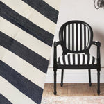 NEW Lady Jacqueline 100% Cotton Decorating Fabric - 1.5” Black And White Stripes - Upholstery 55” Wide