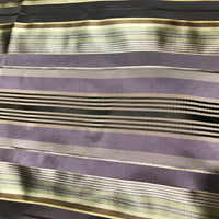 NEW Lady Sarah Designer 100% Silk Taffeta Dupioni Stripes Fabric - Purple Gold 55” Wide - Fancy Styles Fabric Pierre Frey Lee Jofa Brunschwig & Fils