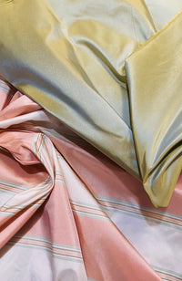 NEW Lady Lisa 100% Silk Taffeta Fabric - Solid Aqua with Yellow Iridescence - Fancy Styles Fabric Pierre Frey Lee Jofa Brunschwig & Fils