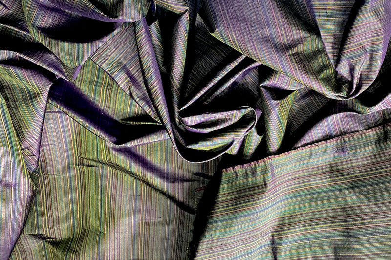 NEW! Lady Bridgette Designer 100% Silk Dupioni Fabric- Purple Stripes - Fancy Styles Fabric Pierre Frey Lee Jofa Brunschwig & Fils