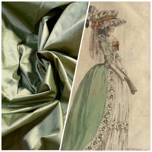 NEW Duchess Mable Designer 100% Silk Dupioni Fabric in Solid Dusty Pistachio - Fancy Styles Fabric Pierre Frey Lee Jofa Brunschwig & Fils
