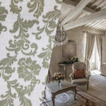 NEW Lady Lily Linen Inspired Upholstery Damask Brocade Drapery Gray Fabric - Fancy Styles Fabric Pierre Frey Lee Jofa Brunschwig & Fils