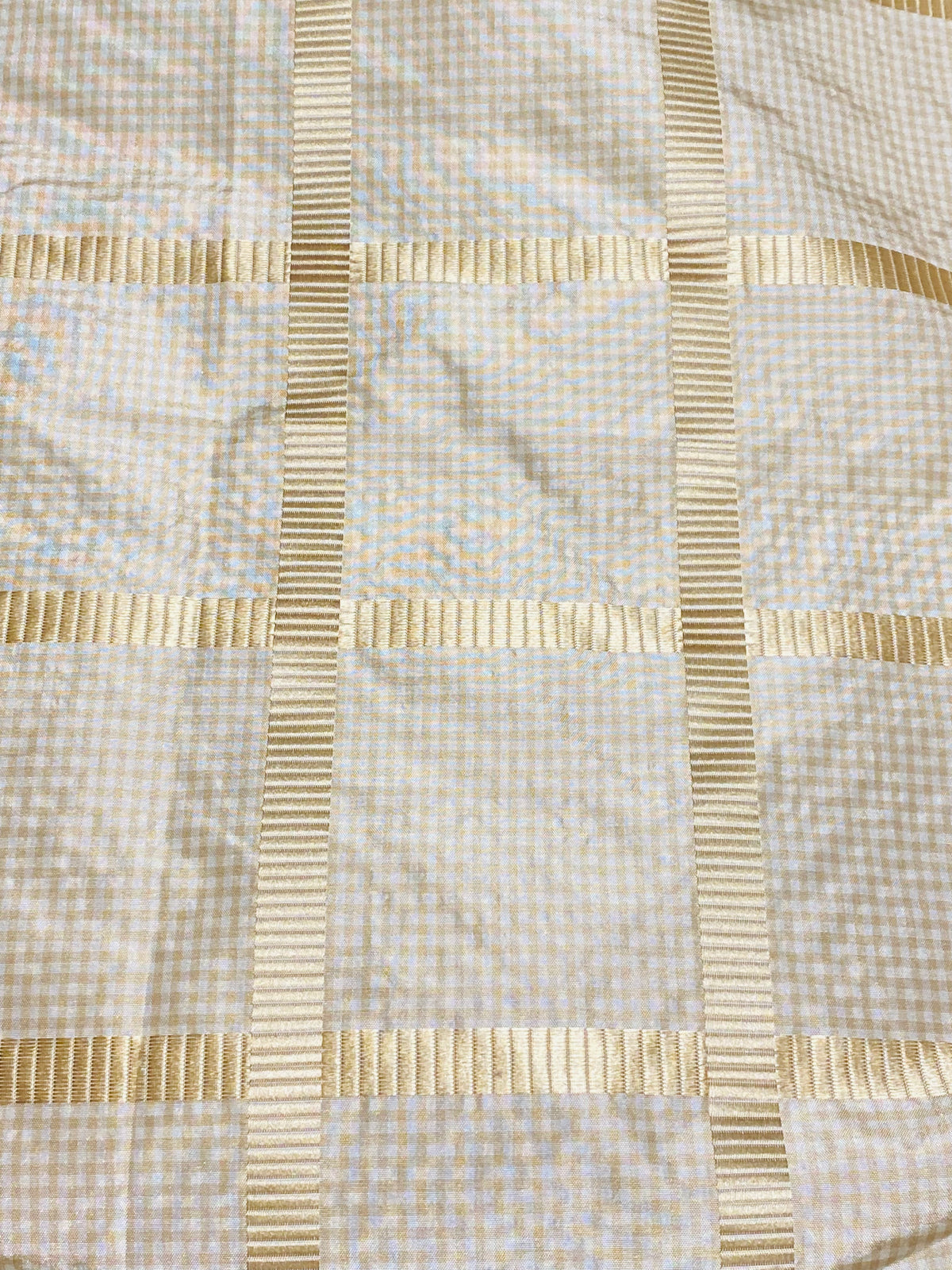 NEW Miss Jaqueline Designer 100% Silk Taffeta Gingham Ribbon Square Stripes Fabric - Yellow SB_6_27 - Fancy Styles Fabric Pierre Frey Lee Jofa Brunschwig & Fils