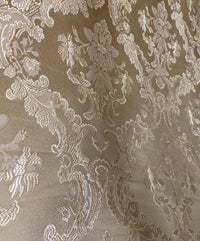 NEW Prince Lucas Designer Damask Satin Fabric- Gold - Upholstery Brocade - Fancy Styles Fabric Pierre Frey Lee Jofa Brunschwig & Fils