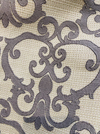NEW! King Radcliffe Linen Inspired Woven Fabric Grey Damask On Natural Style# JP10001 - Fancy Styles Fabric Pierre Frey Lee Jofa Brunschwig & Fils