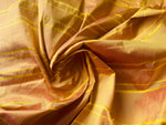 NEW Duchess Mendez Yellow and Pink Sunset Stripe 100% Silk Dupioni Fabric