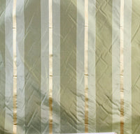 NEW Lady Lynette Designer 100% Silk Taffeta Stripes Fabric - Olive Green & Gold55” Wide - Fancy Styles Fabric Pierre Frey Lee Jofa Brunschwig & Fils