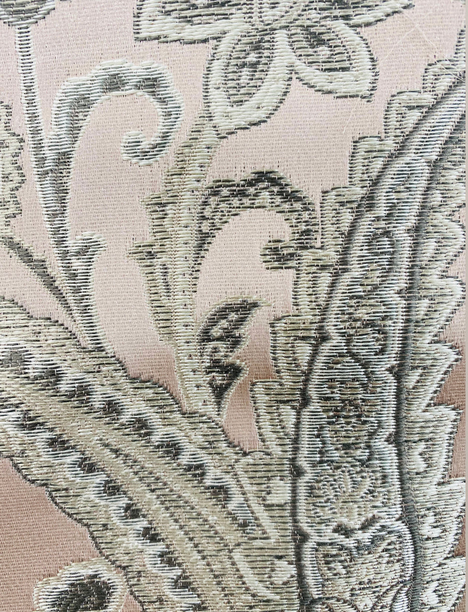 NEW Queen Kat Jacquard Satin Paisley Fabric Made in Italy- Upholstery & Drapery- Pink - Fancy Styles Fabric Pierre Frey Lee Jofa Brunschwig & Fils