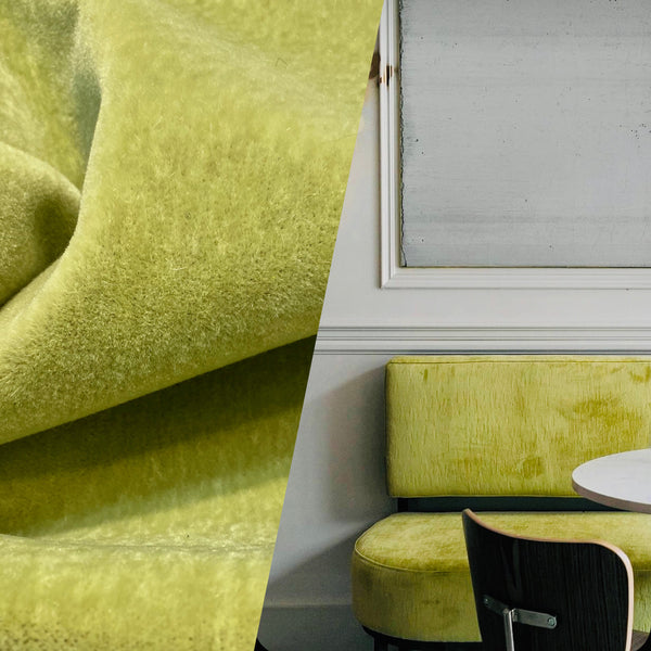NEW! Prince Hudson - 100% Mohair Upholstery Velvet Fabric - Chartreuse Green - Fancy Styles Fabric Pierre Frey Lee Jofa Brunschwig & Fils