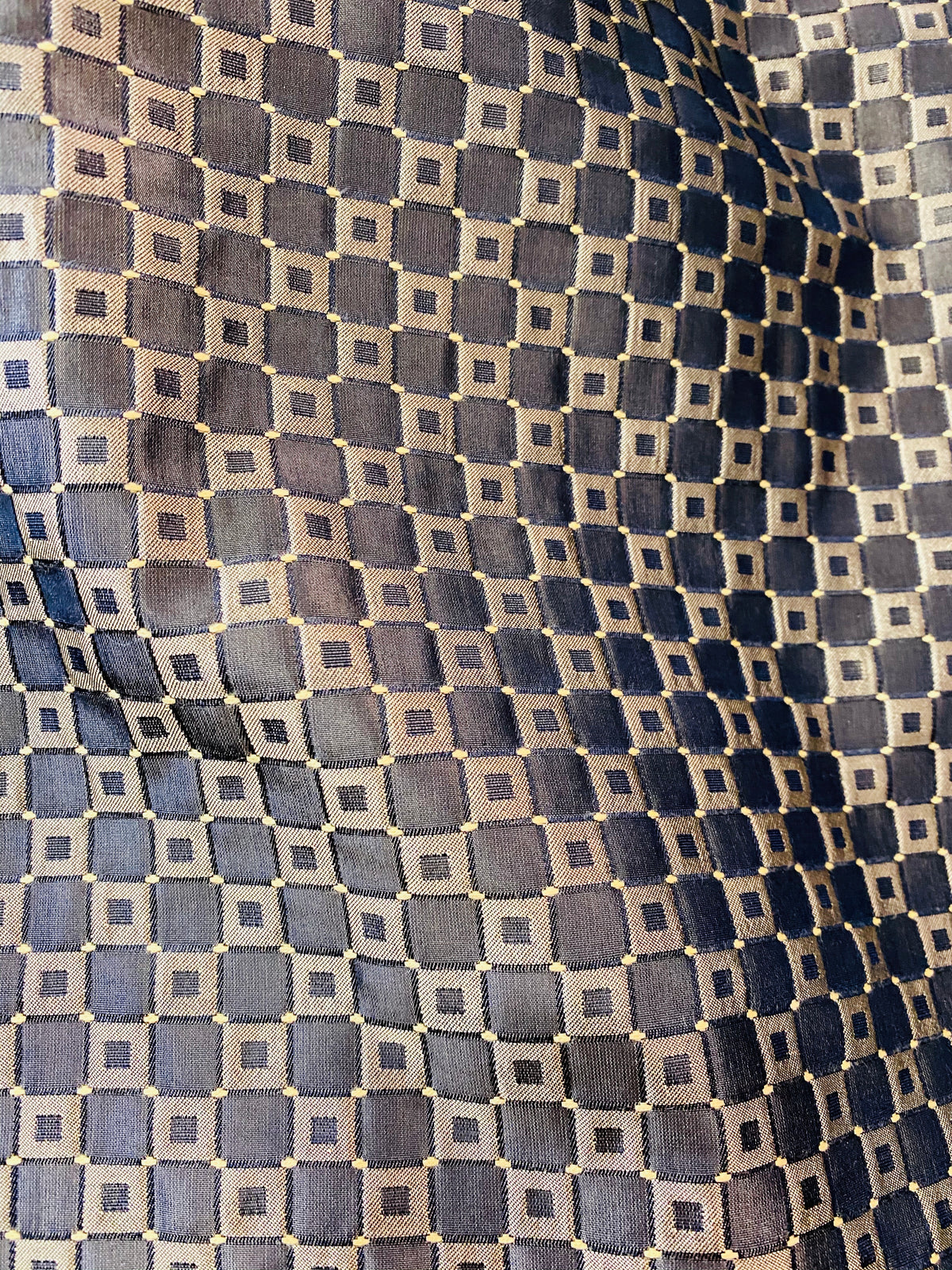 NEW Queen Angelina- 100% Silk Fabric with Black and Gold Honeycomb Motif - Fancy Styles Fabric Pierre Frey Lee Jofa Brunschwig & Fils