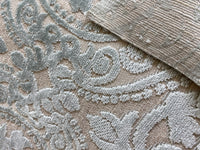 NEW! Sir Sanders Novelty Burnout Medallion Chenille Velvet Fabric - Light Aqua Blue- Upholstery - Fancy Styles Fabric Pierre Frey Lee Jofa Brunschwig & Fils