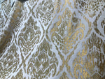 NEW Damask Pattern Gold Motif Decorating Drapery Fabric - Fancy Styles Fabric Pierre Frey Lee Jofa Brunschwig & Fils