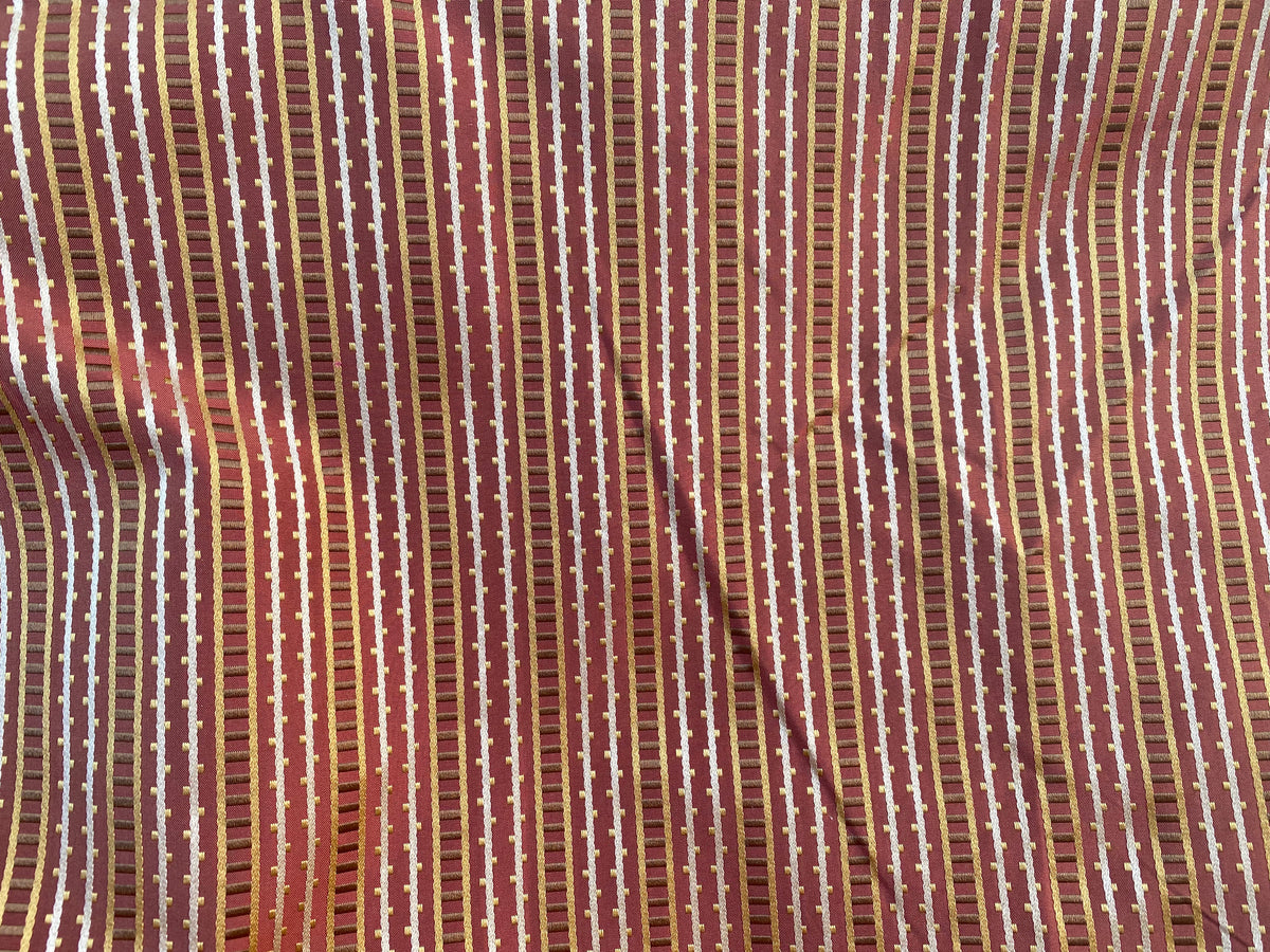 NEW! Lady Rebecca 100% Silk Taffeta Striped Fabric - Rust Red- SB_8_11 - Fancy Styles Fabric Pierre Frey Lee Jofa Brunschwig & Fils